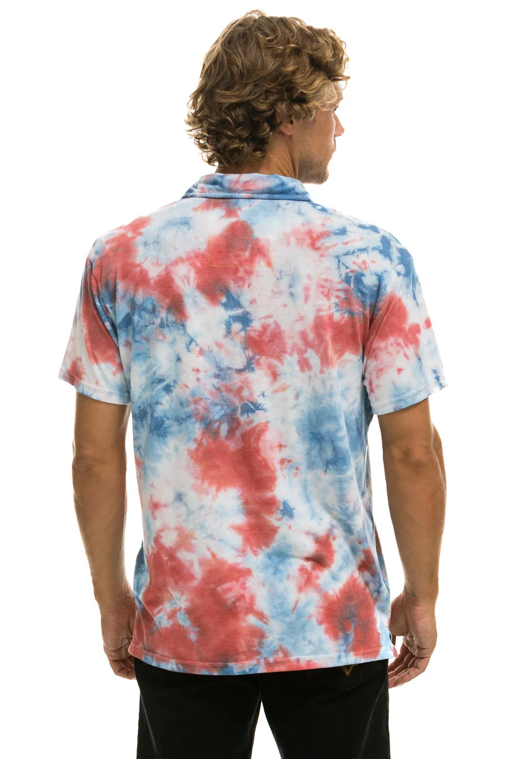 AVIATOR NATION POLO - TIE DYE RED