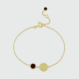 Bali  9ct Gold Smokey Quartz November Birthstone Bracelet