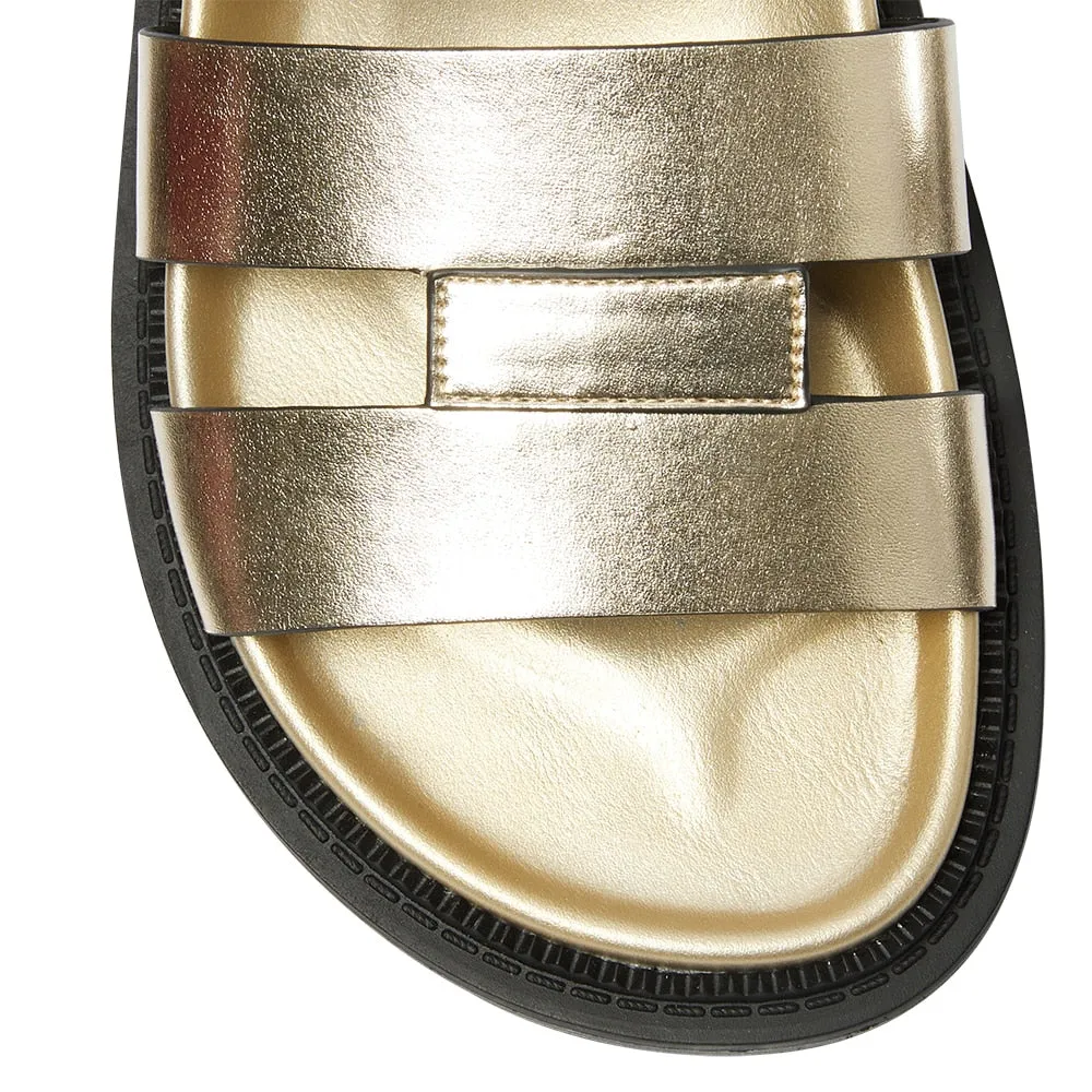 Balmoral Sandal in Gold Smooth Smooth