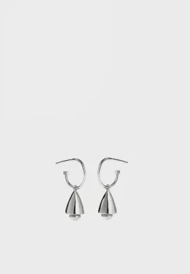 Bell Endless Hoop Earrings - silver