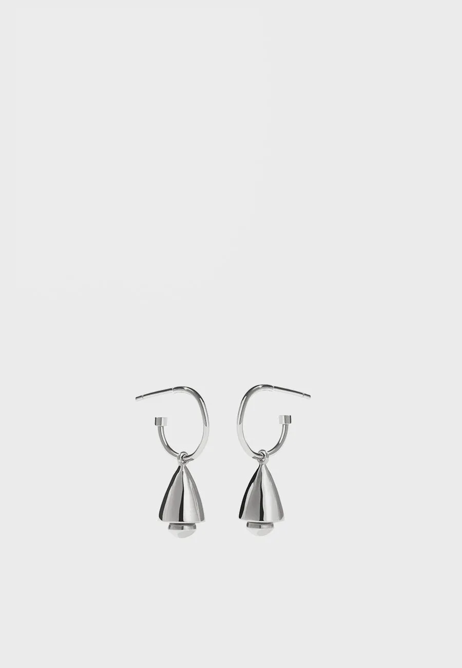 Bell Endless Hoop Earrings - silver