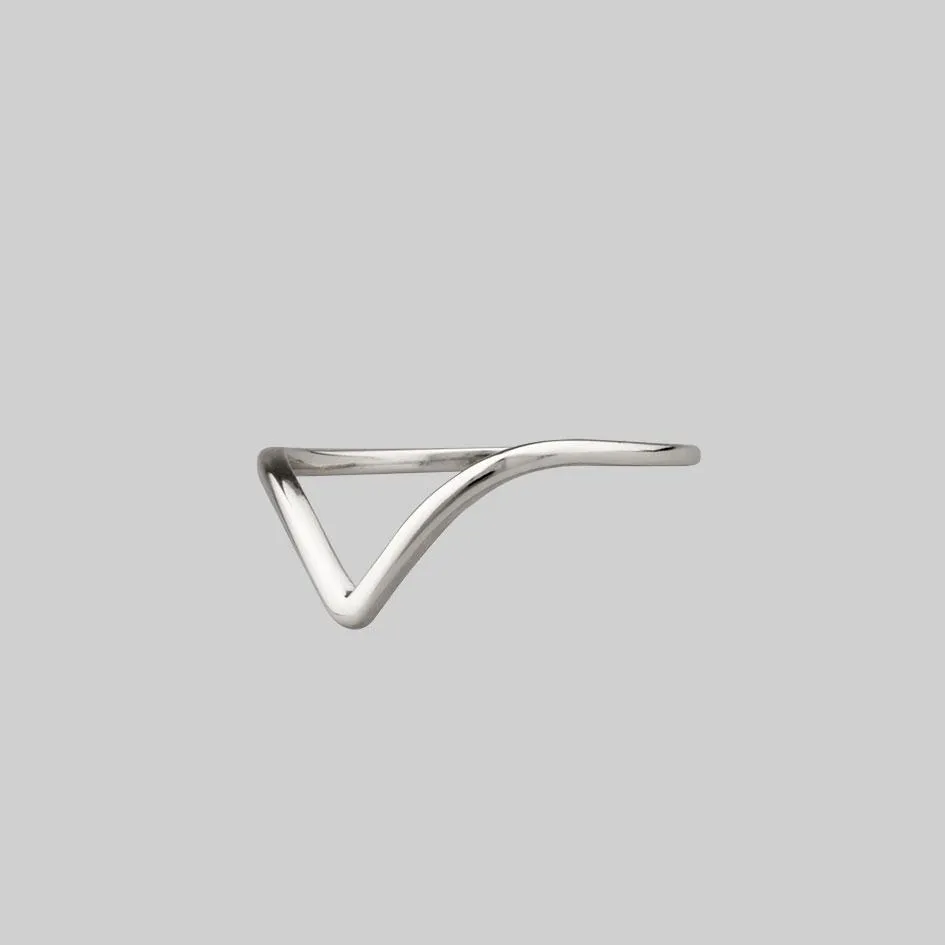 BIASED. Simple Chevron Silver Ring