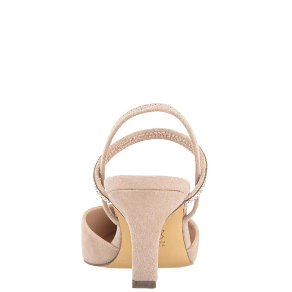 Billie Heel in Tan Suede