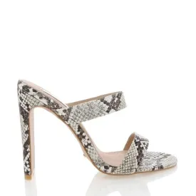 Billini Dionis Twin Strap Mule in Cream Snake