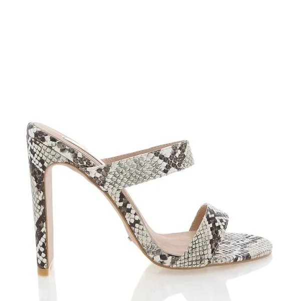 Billini Dionis Twin Strap Mule in Cream Snake