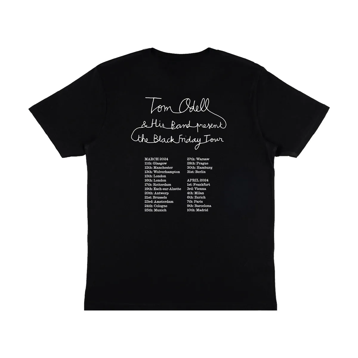 Black Friday EU/UK 2024 black tour t-shirt