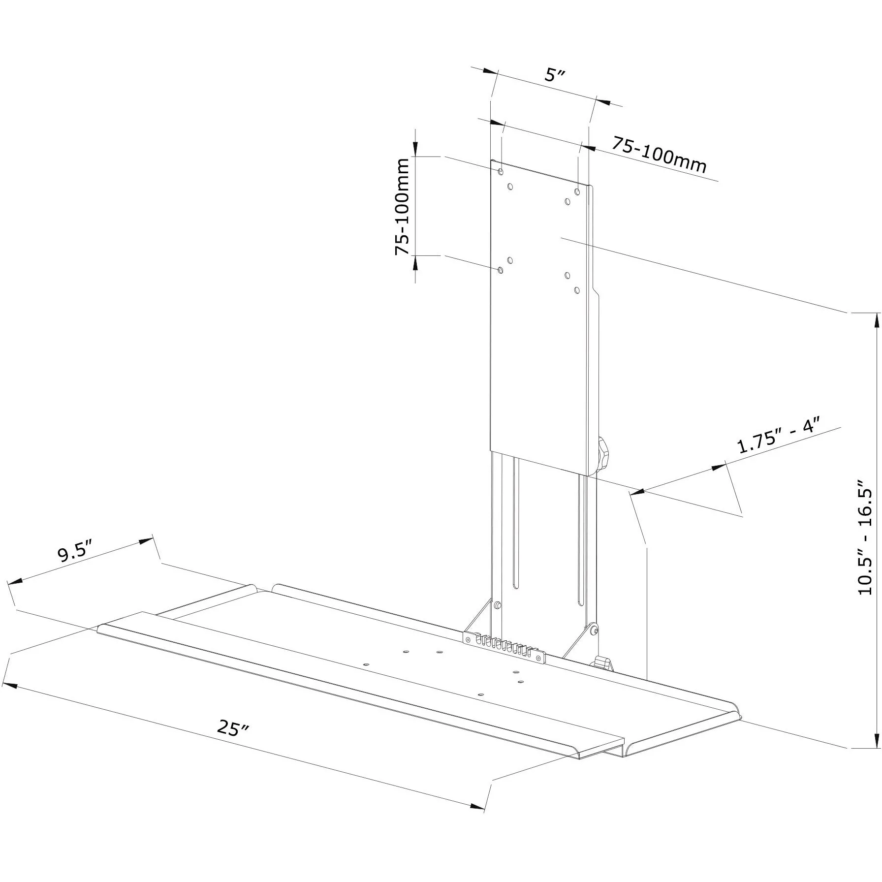 Black Keyboard Tray