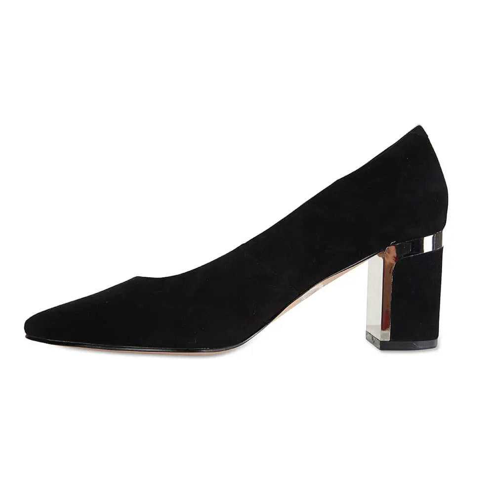 Bonnie Heel in Black Suede