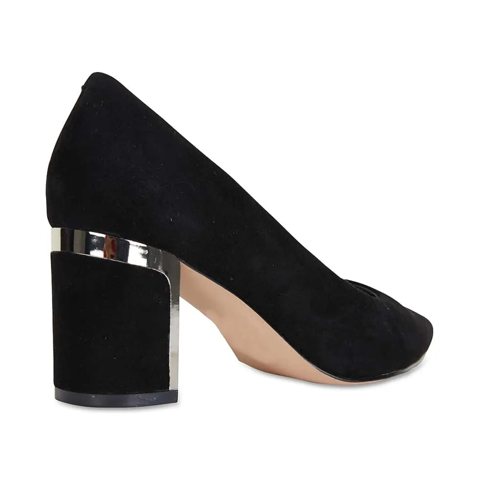 Bonnie Heel in Black Suede