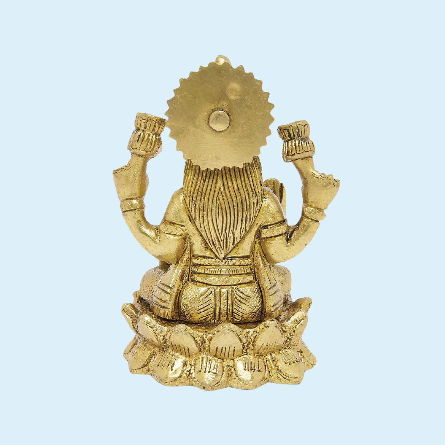 Brass Engraved Laxmi Sitting on Lotus 4 in