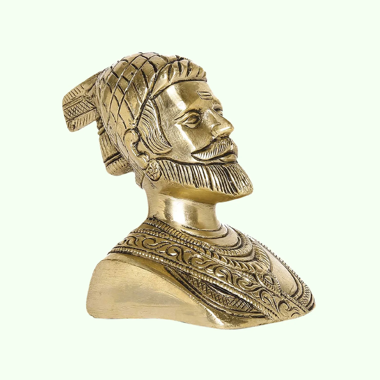 Brass Engraved Shivaji Maharaj 3.5 in