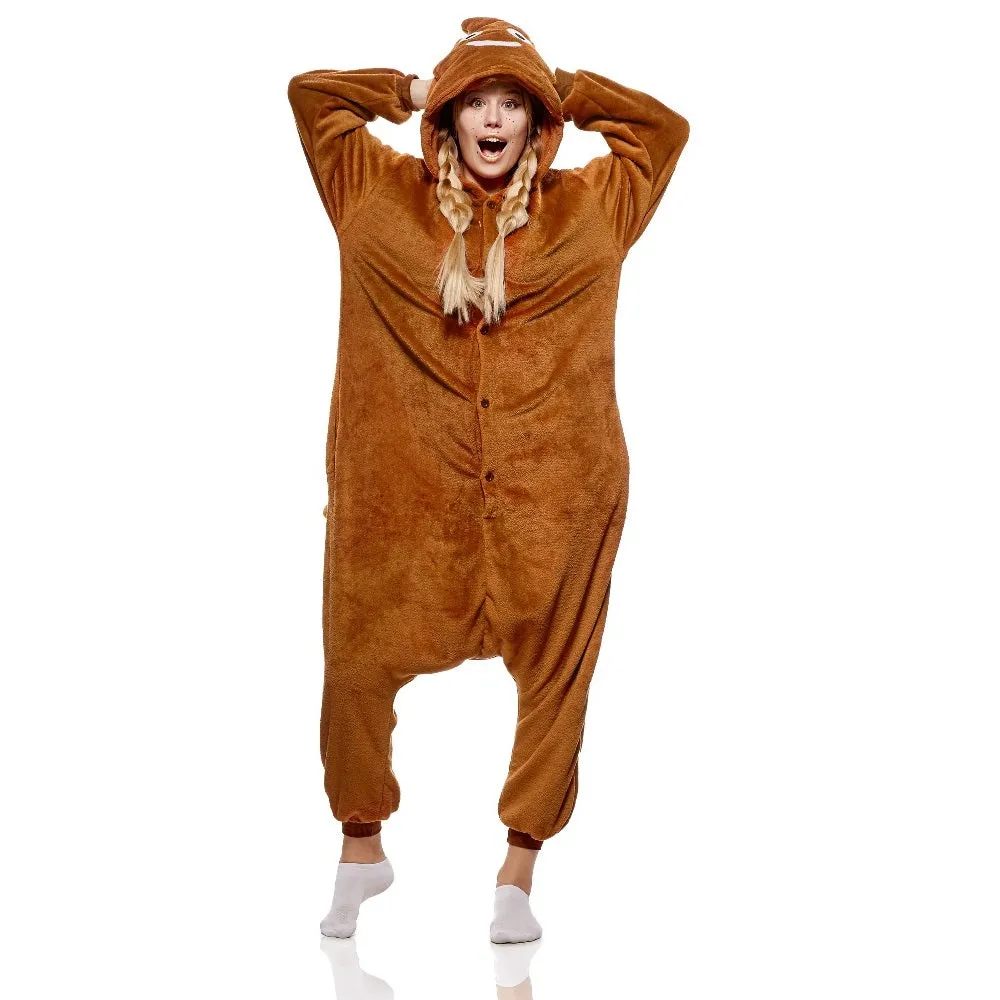 Brown Poop Emoji Adult Onesie