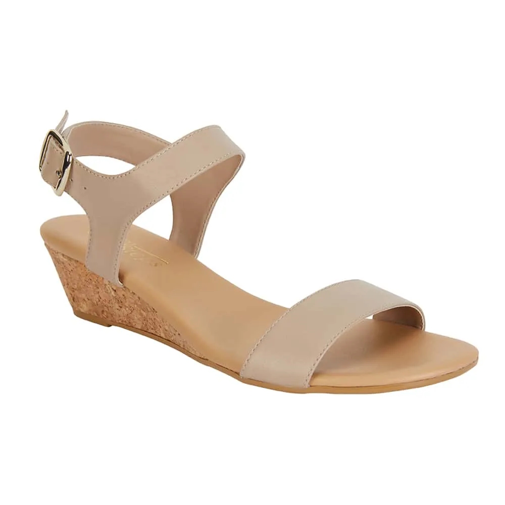 Cable Heel in Nude Leather