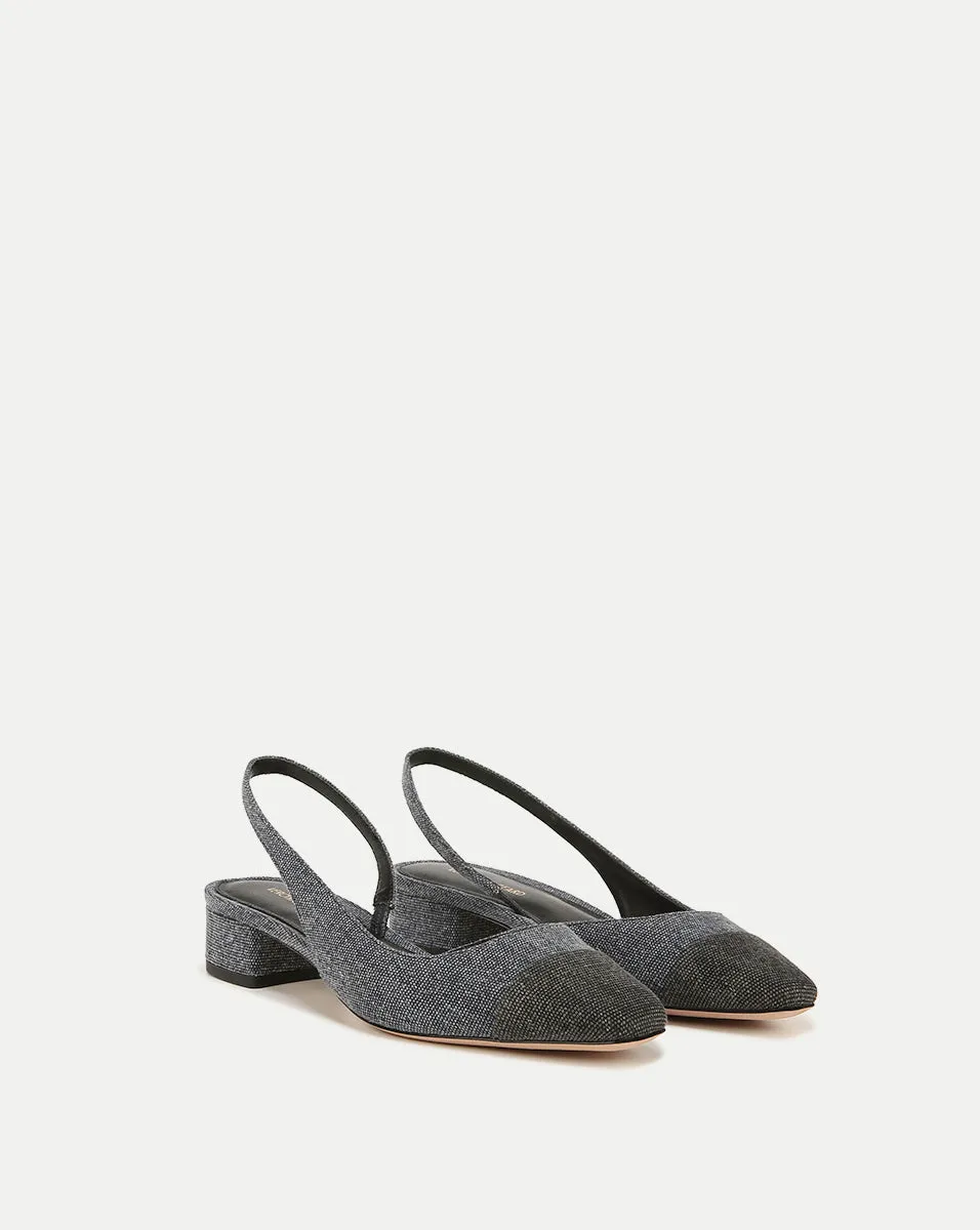 Cecile Denim Cap-Toe Slingback