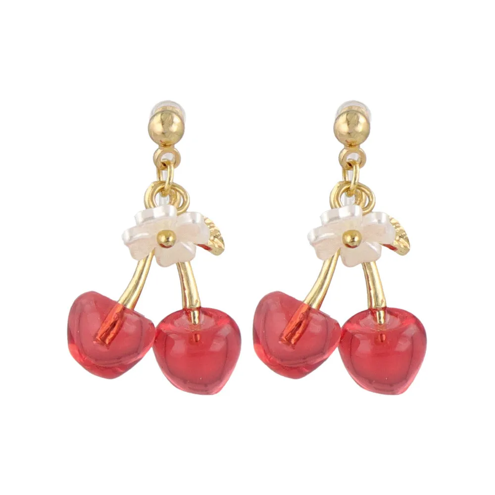 Cherry Invisible Clip On Earrings