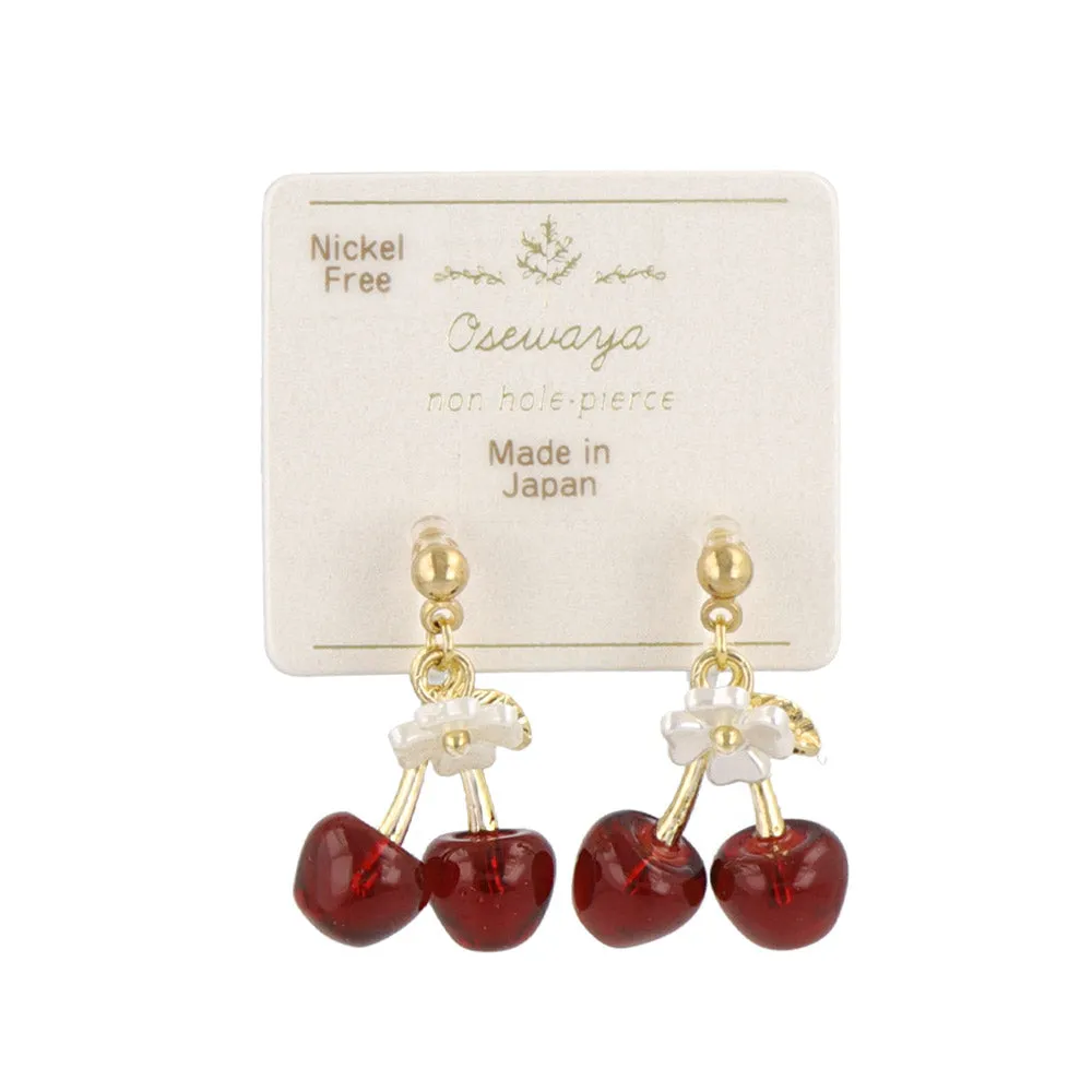 Cherry Invisible Clip On Earrings