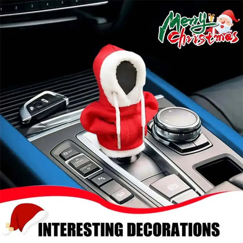 Christmas Car Gearshift Hoodie Cover - Festive Knob Cover for Manual Gearshift