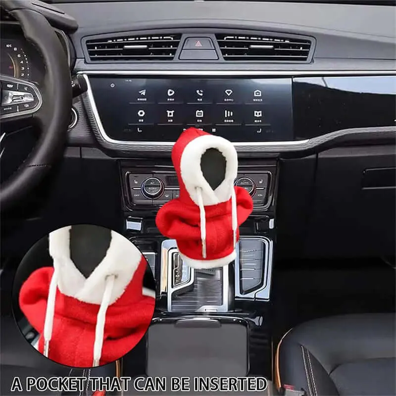 Christmas Car Gearshift Hoodie Cover - Festive Knob Cover for Manual Gearshift