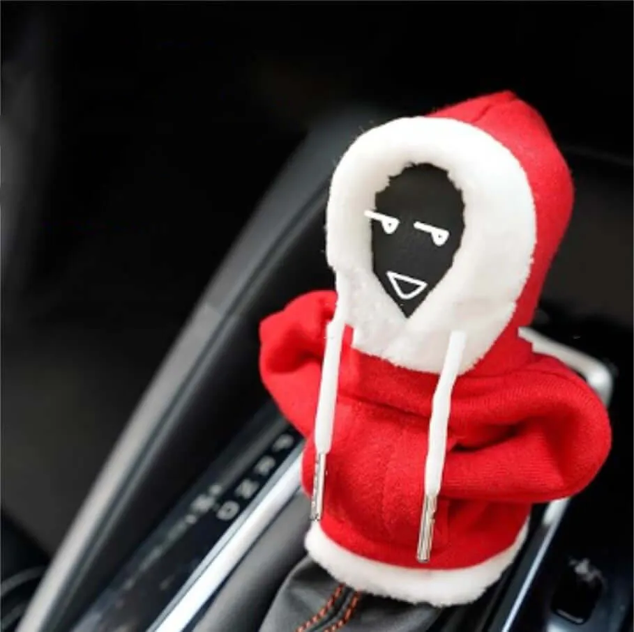 Christmas Car Gearshift Hoodie Cover - Festive Knob Cover for Manual Gearshift