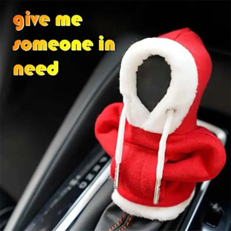 Christmas Car Gearshift Hoodie Cover - Festive Knob Cover for Manual Gearshift