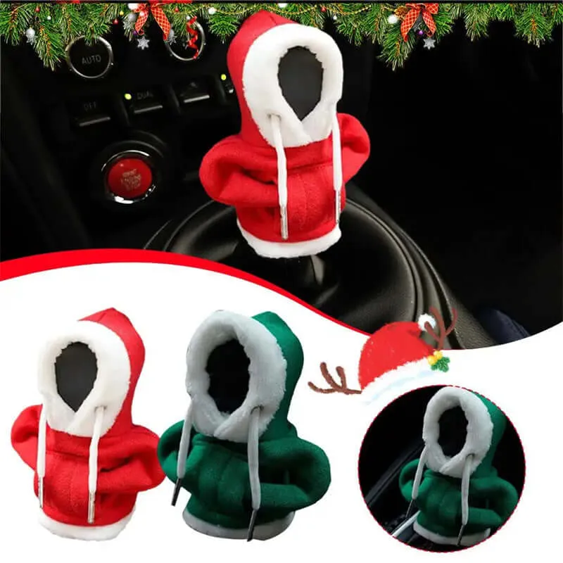 Christmas Car Gearshift Hoodie Cover - Festive Knob Cover for Manual Gearshift