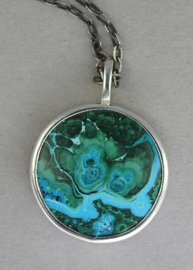 Chrysocolla & Malachite  Crystal Pendant