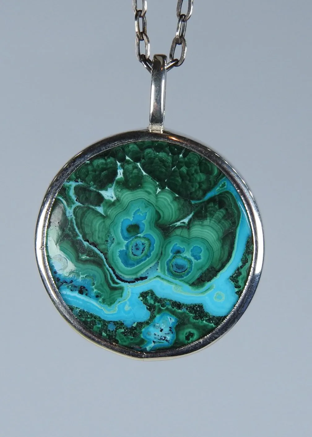 Chrysocolla & Malachite  Crystal Pendant