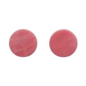 Circle Marble Resin Stud Earrings - Pink