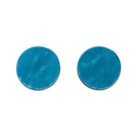 Circle Textured Resin Stud Earrings - Blue