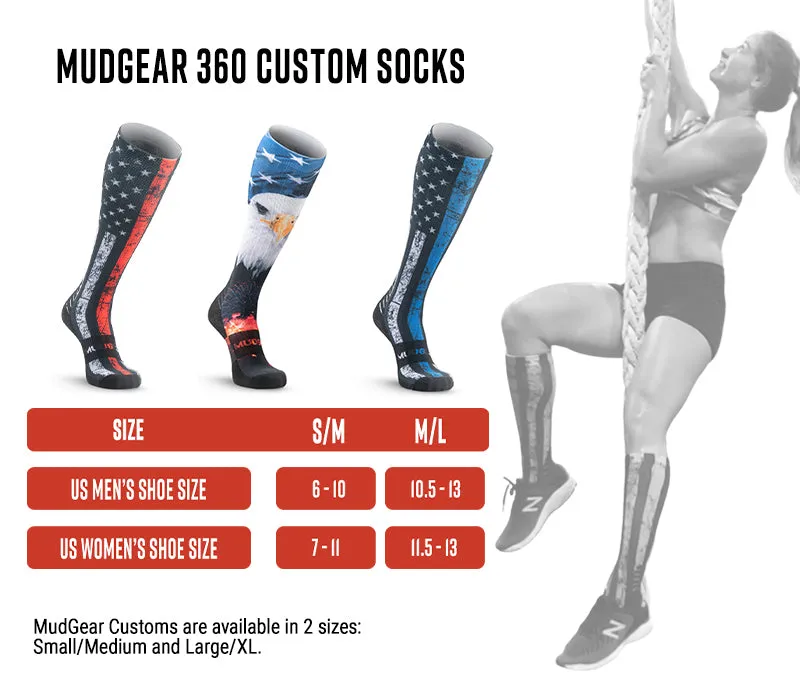 CLEARANCE ITEM - MudGear Custom Germany Crew Height Socks (1 Pair)