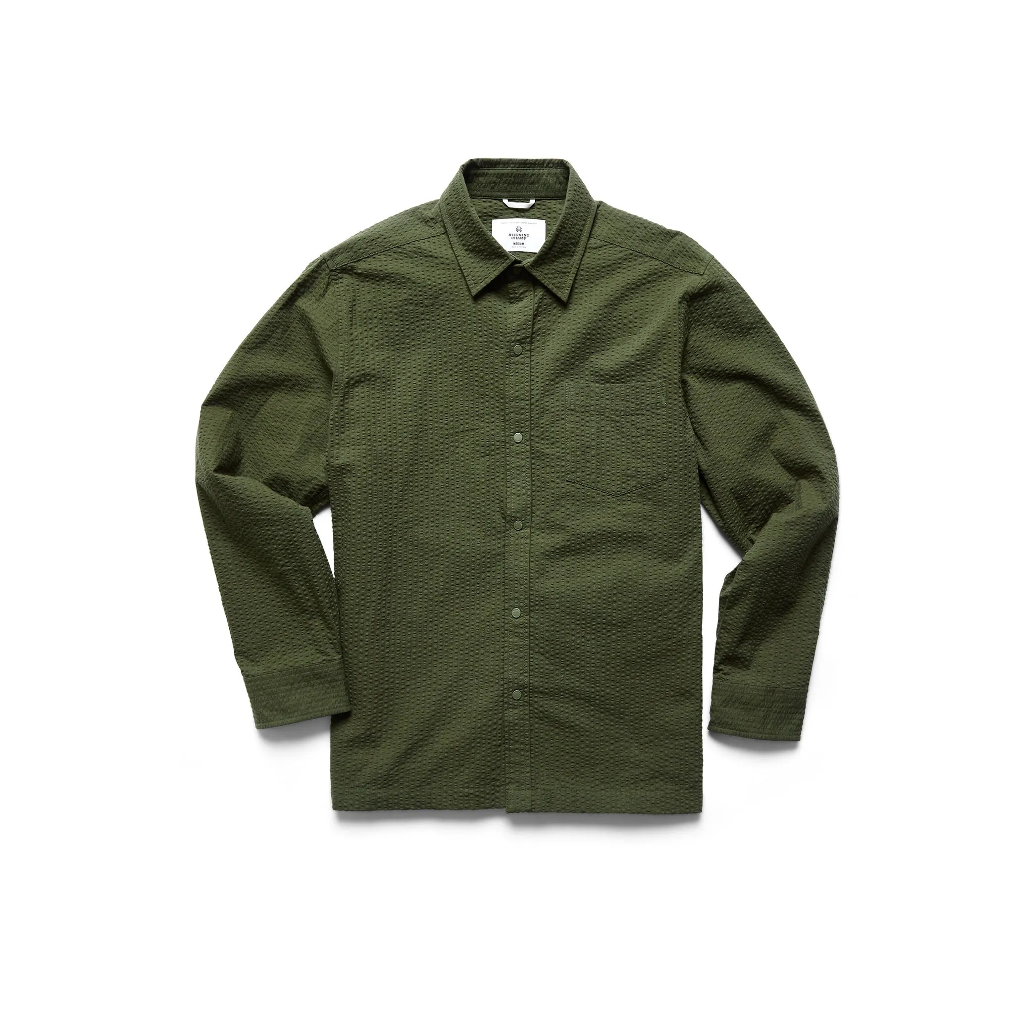 Cotton Seersucker Campus Overshirt