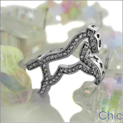 Cubic Zirconia Cz Charm .50 TCW Horse Pendant