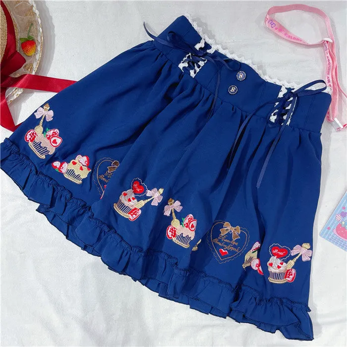 Cute embroidered skirt   top PL51689