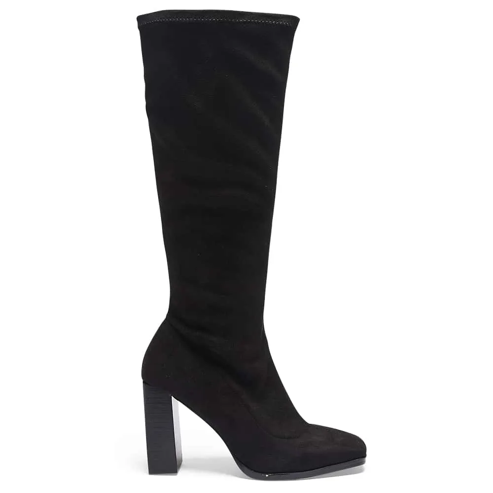 Damsel Boot in Black Suede Look