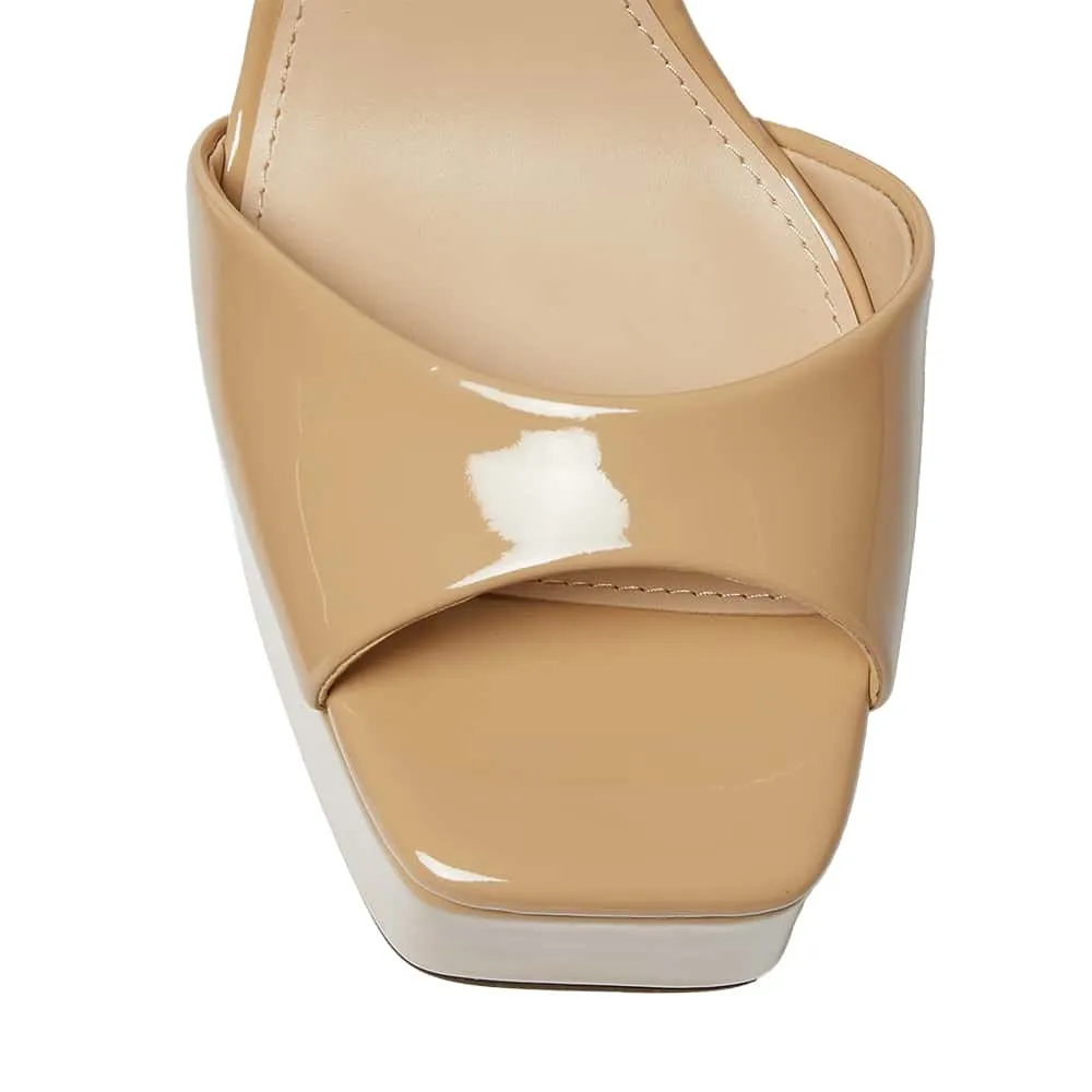 Danitza Heel in Latte Crystal Patent