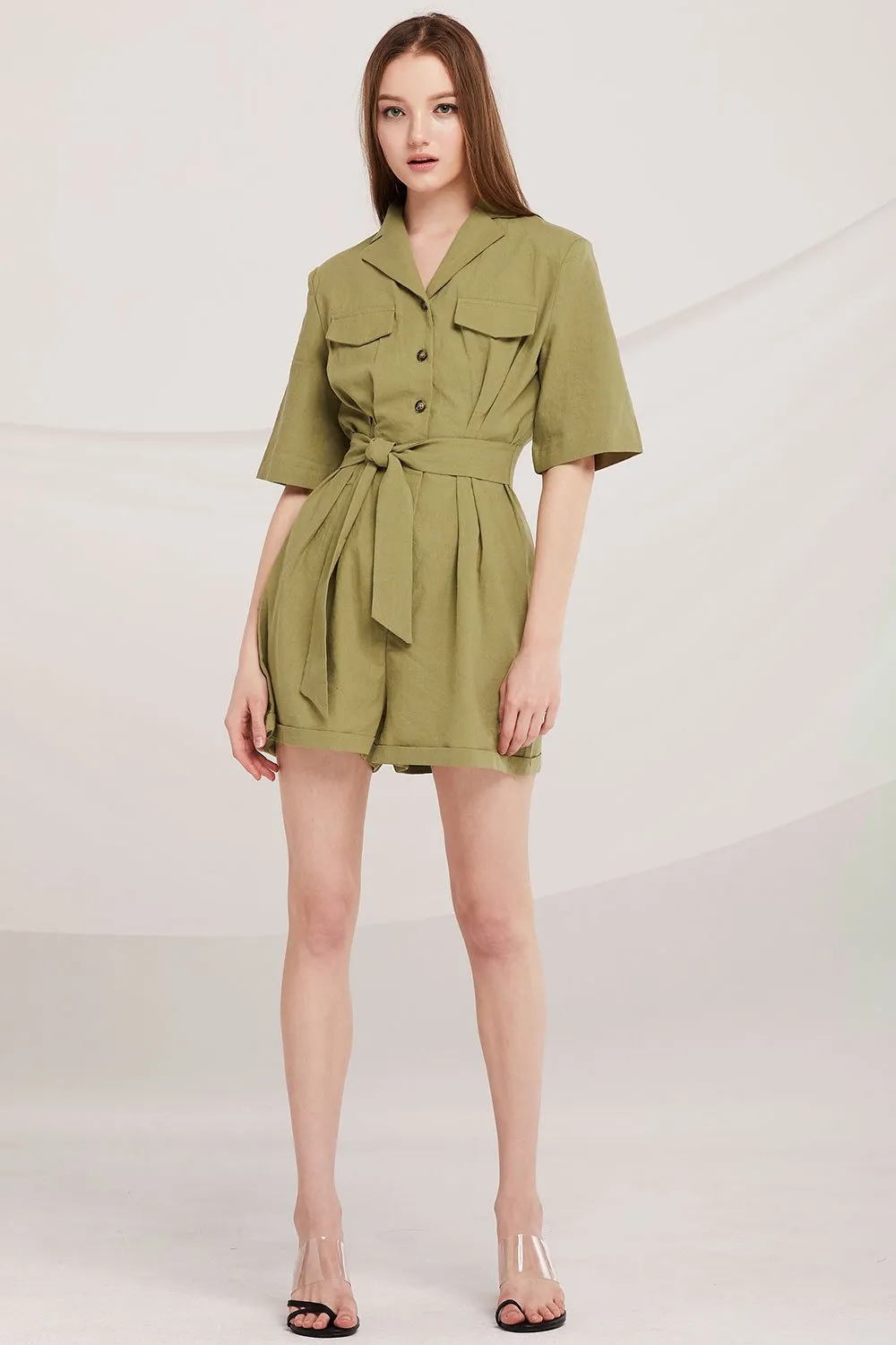 Danna Shirt Playsuit w/Belt