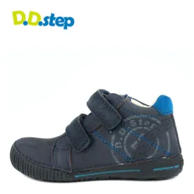 D.D. Step little kid boy high-top shoes blue with grey stamp decor size US 8.5-12