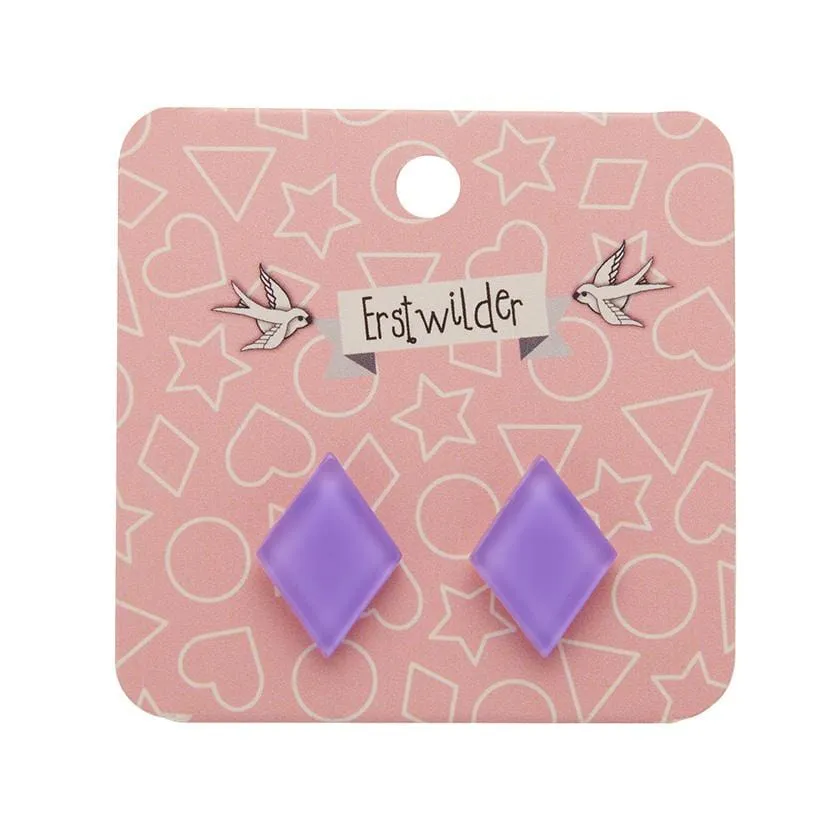 Diamond Bubble Resin Stud Earrings - Lavender