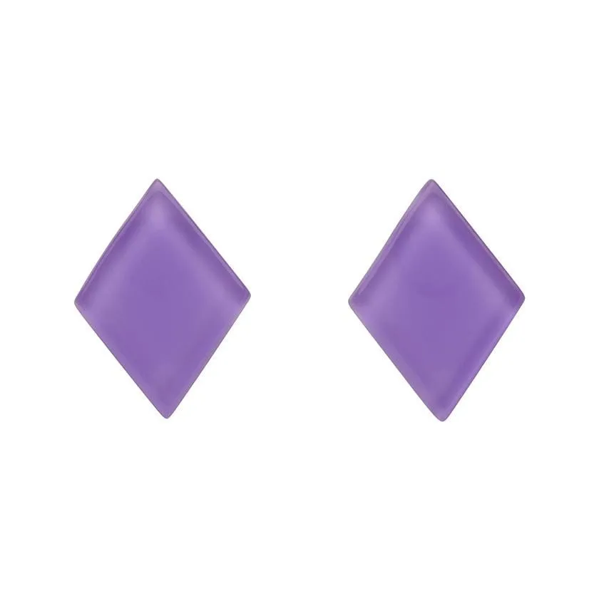 Diamond Bubble Resin Stud Earrings - Lavender