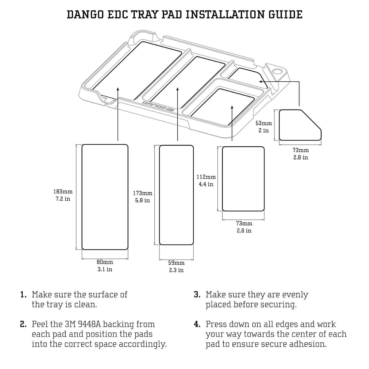 EDC TRAY WITH DTEX PADS