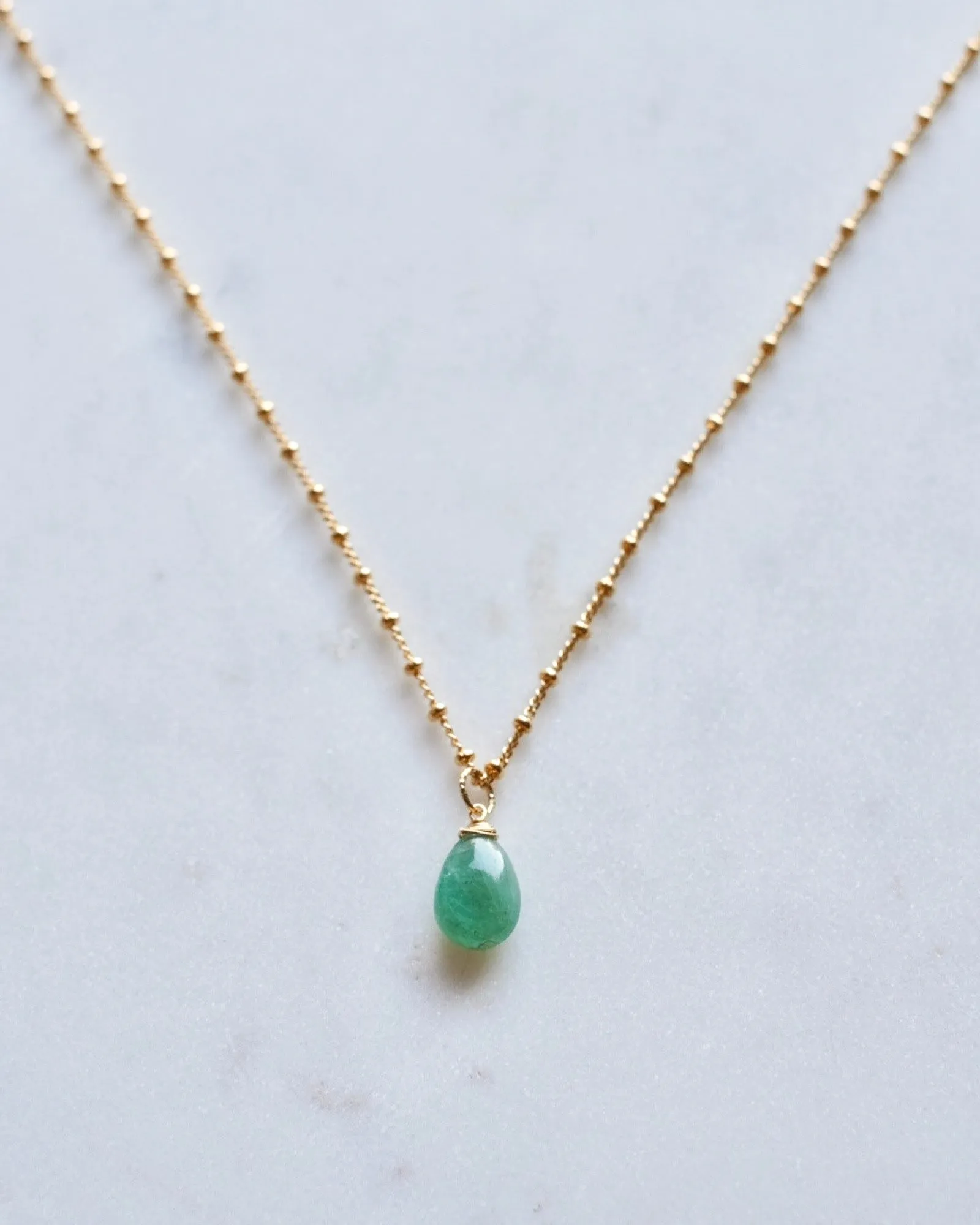 Emerald bobble necklace