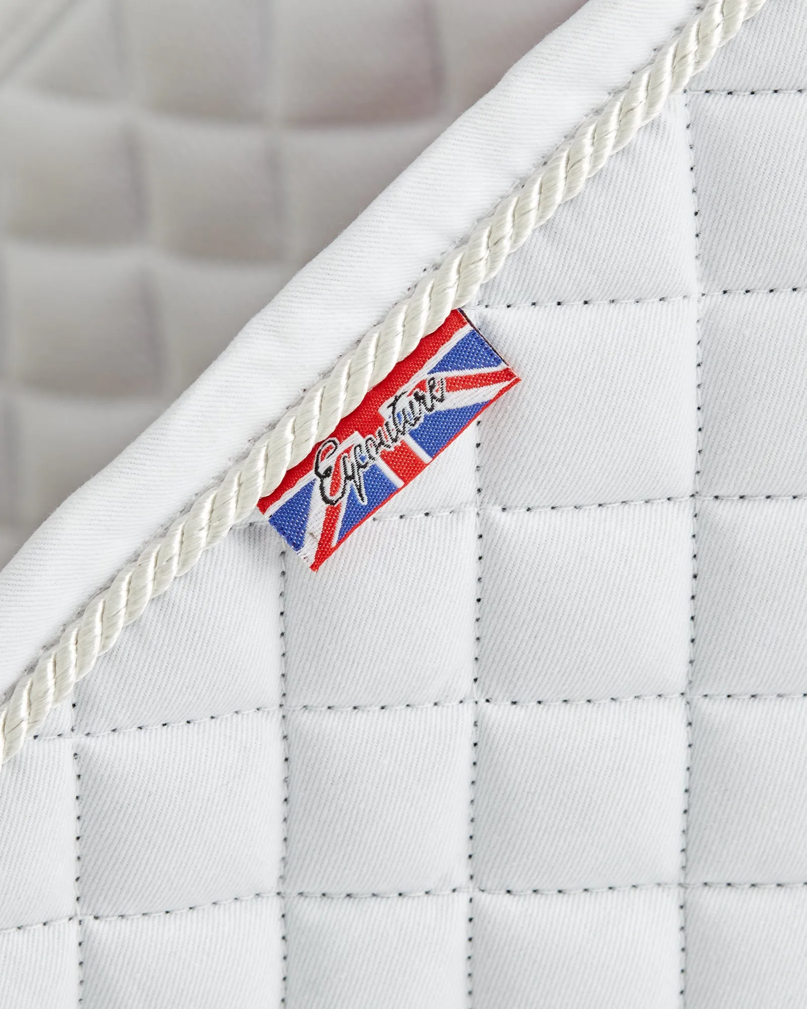 Eqcouture 'Symmetry' Classic Quilt Dressage Saddle Pad - CHALK (WHITE)