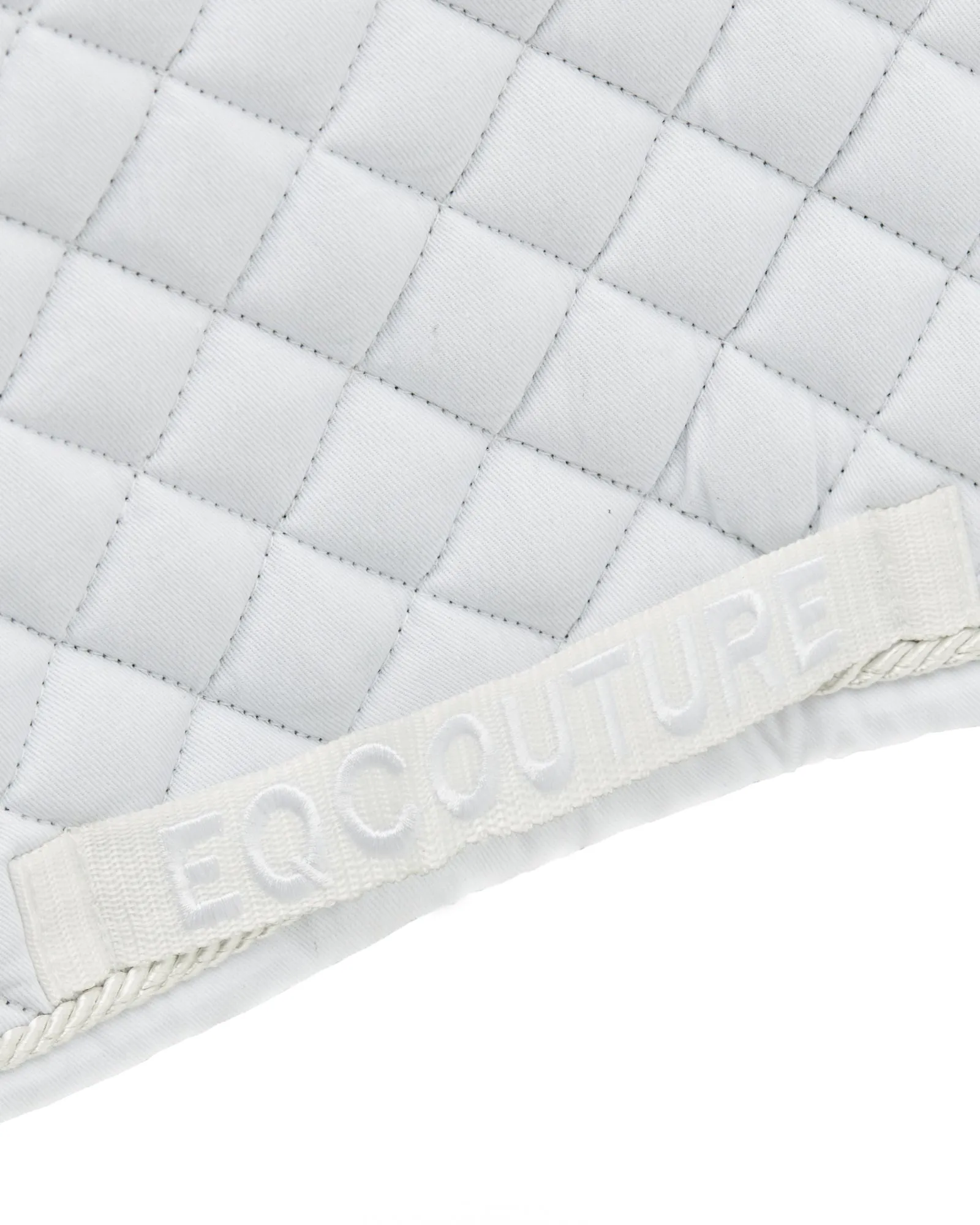 Eqcouture 'Symmetry' Classic Quilt Dressage Saddle Pad - CHALK (WHITE)