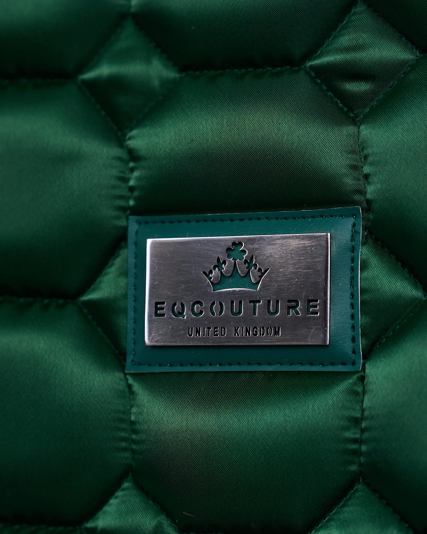 Eqcouture 'Symmetry' Luxury Satin Dressage Saddle Pad - FOREST GREEN