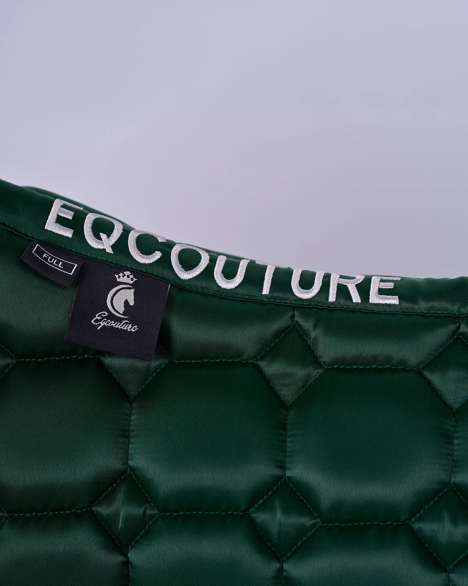 Eqcouture 'Symmetry' Luxury Satin Dressage Saddle Pad - FOREST GREEN