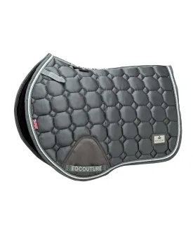 Eqcouture 'Symmetry' Luxury Satin Jumping Saddle Pad - SKYLIGHT (GREY)