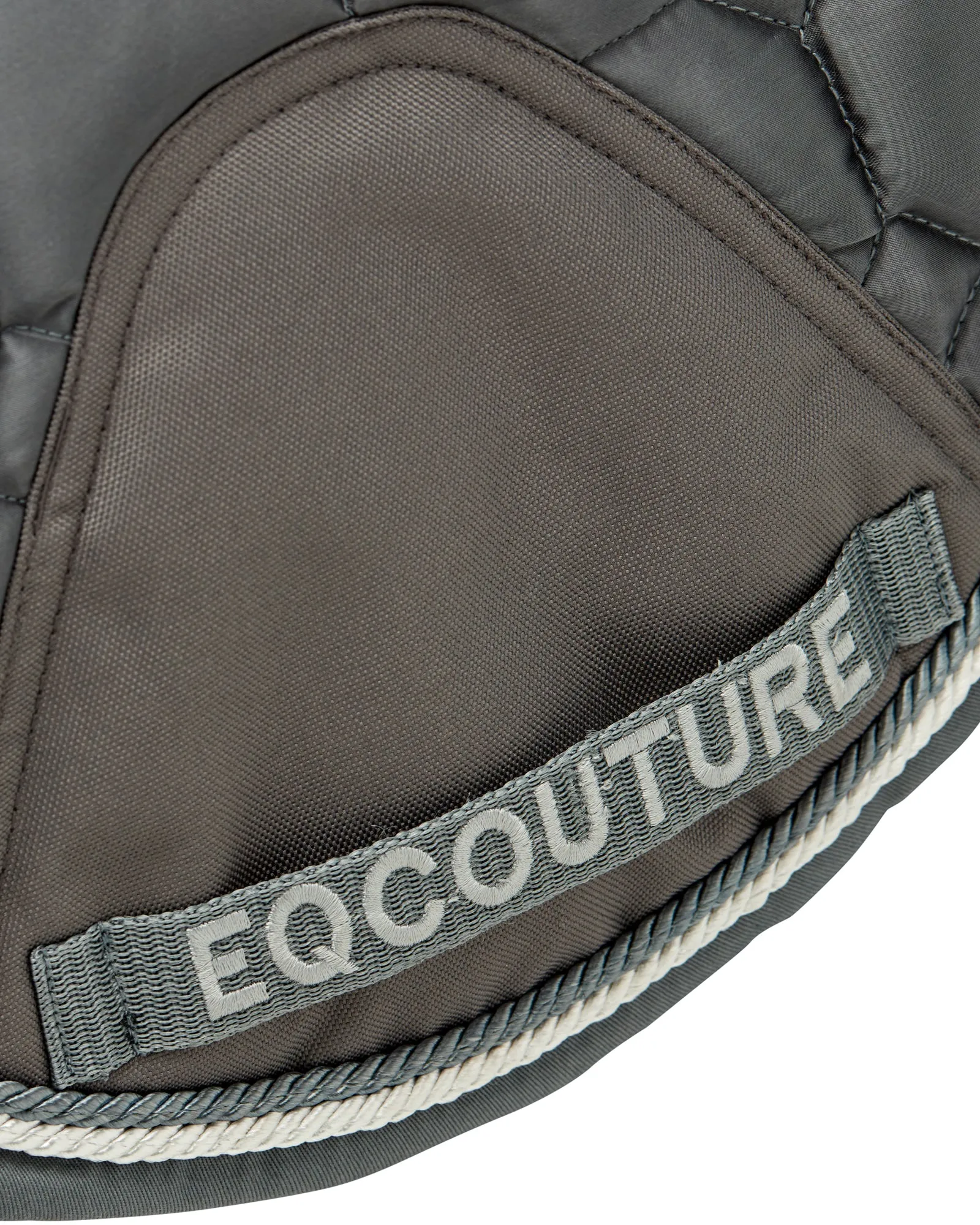 Eqcouture 'Symmetry' Luxury Satin Jumping Saddle Pad - SKYLIGHT (GREY)