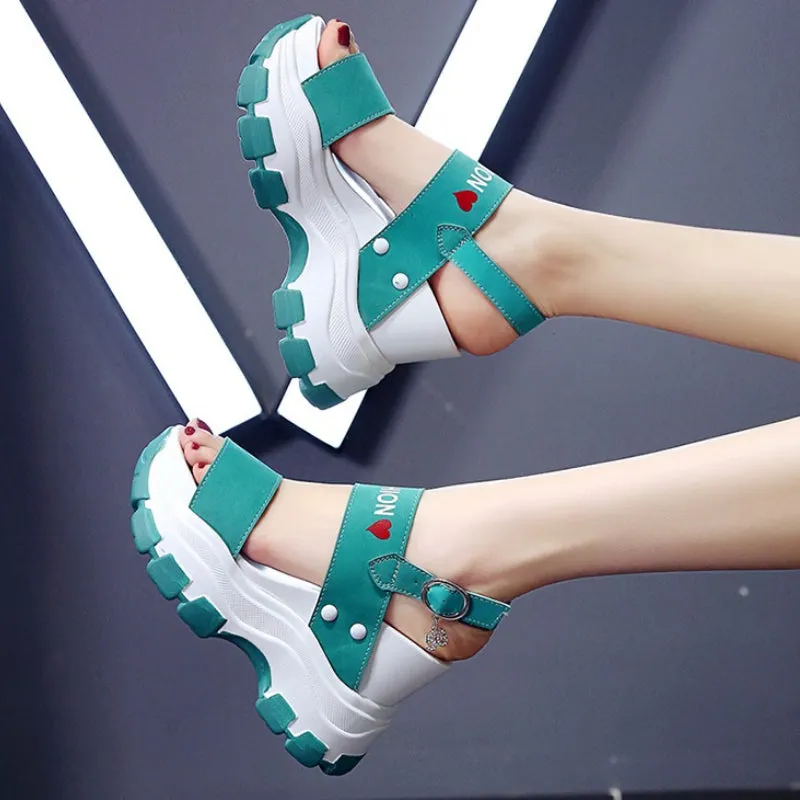 Fashionable Fish Toe Sandals with Thick Chunky Soles