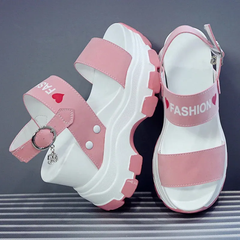 Fashionable Fish Toe Sandals with Thick Chunky Soles