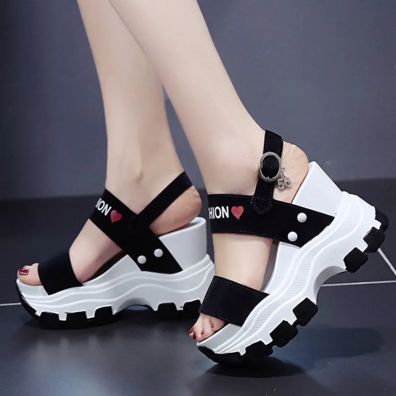 Fashionable Fish Toe Sandals with Thick Chunky Soles